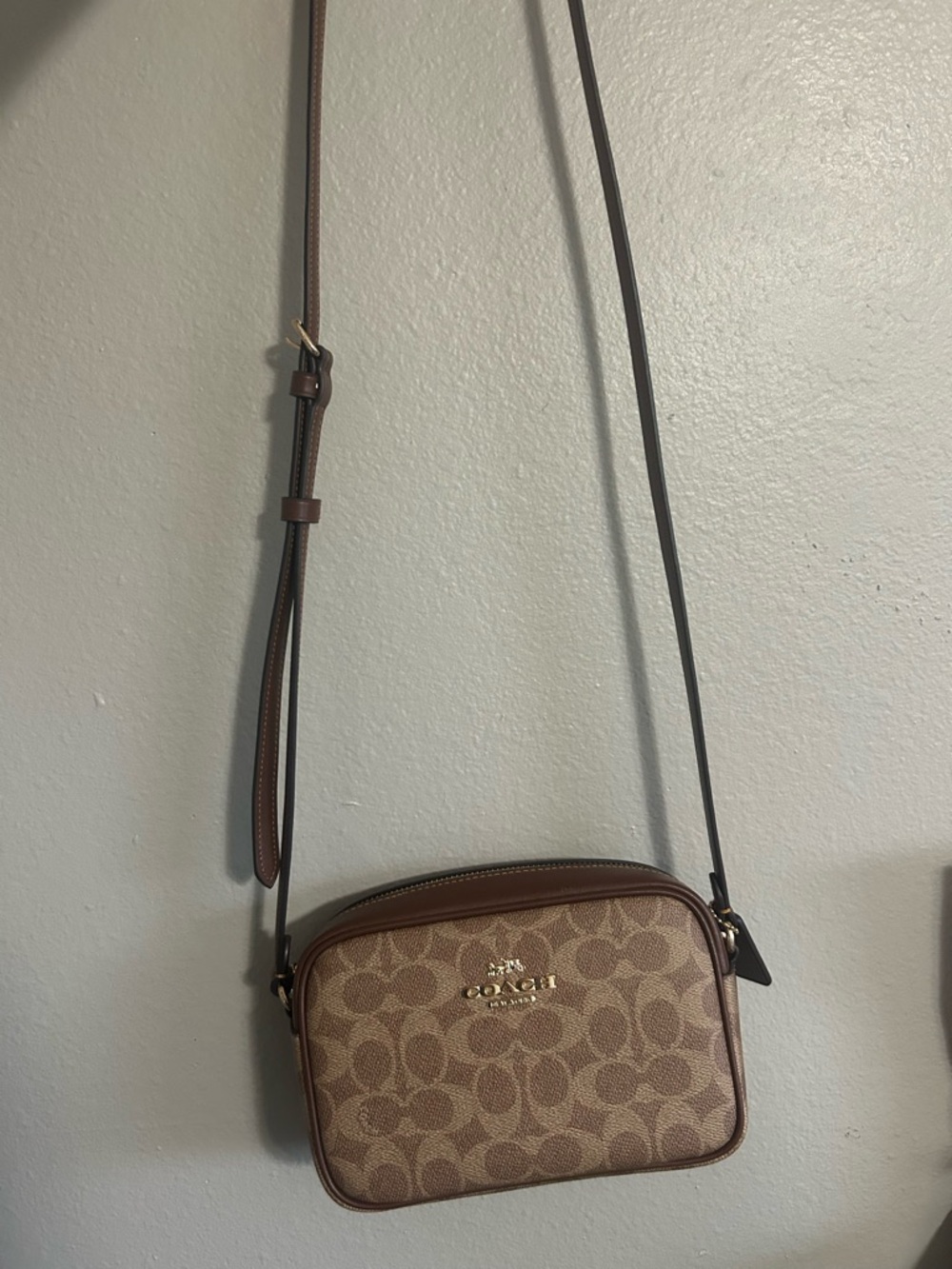 Coach Tan and Brown Monogram Crossbody Camera Bag - Picture 4 of 4